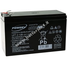 Batteria al Gel di piombo Powery per:UPS APC Power Saving Back UPS ES 8 Outlet