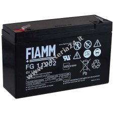FIAMM Batteria ricaricabile da cambio per macchine di pulizia alarmi 6V 12Ah (sostituisce anche 10Ah)