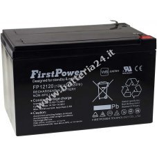Batteria First Power al Gel di piombo per: Barche, Modellismo, Campers, Hobby, Camping, Sedie a rotelle, carrelli 12Ah 12V VdS