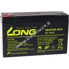 Batteria di ricambio KungLong per autoveicoli per linfanzia, quad 6V 12Ah (sostituisce anche 10Ah)