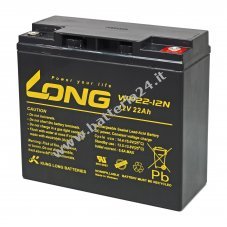 Batteria di ricambio KungLong per INJUSA IJ12 20HR/DiaMec DM12 18 12V 22Ah resistente all`utilizzo ciclico
