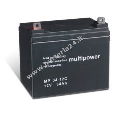 Batteria al piombo Powery (multipower) MP34 12C resistente ad uso ciclico