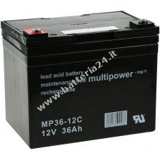 Batteria al piombo Powery (multipower) MP36 12C resistente ad uso ciclico