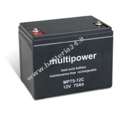 Batteria al piombo Powery (multipower) MP75 12C resistente ad uso ciclico