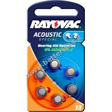 Rayovac Extra Advanced Pila per apparecchio acustico modello 13 Blister da 6