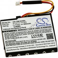 Batteria adatta per GPS, Navigazione TomTom VIA 135, VIA 1535, VIA 1515, Tipo P11P17 14 S01 a.o.