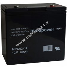 Powery Batteria al piombo (multipower) per sedia a rotelle elettrica Invacare Power 9000  ciclo stabile