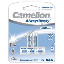Camelion HR03 Micro AAA AlwaysReady confezione da 2 800mAh