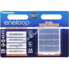 Blister 4 Batteria AA + Scatola protettiva  Panasonic eneloop   (BK 3MCDEC4BE)