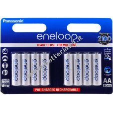 Batteria Panasonic Eneloop AA BK 3MCCE   Blister da 8