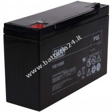 FIAMM Batteria ricaricabile da cambio per USV corrente di emergenza illuminazione di emergenza 6V 12Ah (sostituisce anche 10Ah)