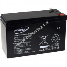 Powery acido al piombo  UP9 12 compatibile con YUASA tipo NP7 12L 12V 9Ah