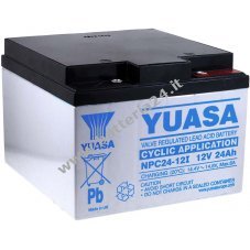 YUASA Batteria ricaricabile al piombo NPC24 12I (resistente ad uso ciclico)