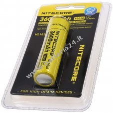 Batteria Nitecore Li Ion tipo 18650 3600mAh NL1836