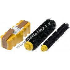 Batteria per iRobot Roomba 700/760/770/780 + Set di spazzole pulitrici