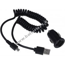 adattatore per ricarica da auto 12 24V con 2 USB incl.cavo di ricarica per Huawei Mate 8 / 9