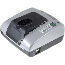 Caricabatteria compatibile con Powery con USB per Berner 1701