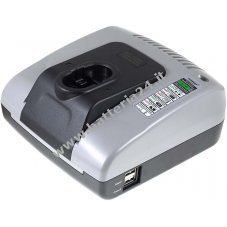 Caricabatteria compatibile con Powery con USB per Pialla Bosch GHO 18V