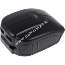 Adattatore/Caricabatteria compatibile con con 2 connessioni USB per Makita 14,4V/18V