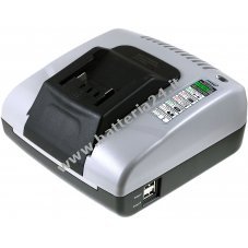 Caricabatteria compatibile con Powery con USB for Universal  torch Metabo ULA 14.4 18