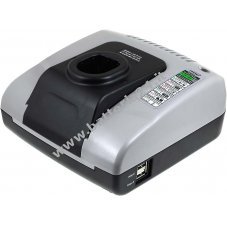 Caricabatteria compatibile con Powery con USB per Aspiratore/Soffiatore per fogliame Ryobi One+ OBL 1801