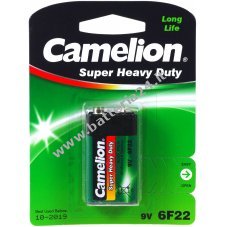 Batteria Camelion Super Heavy Duty 6F22 9 V a blocco in Blister da 1