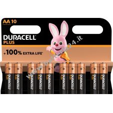 Pile Duracell Alcaline Mignon AA LR06 1,5V Plus Extra Life 10er Blister