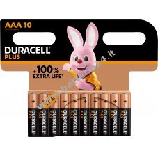 Pile Duracell Alcaline Micro AAA LR03 1,5V Plus Extra Life 10er Blister