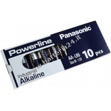 Panasonic Powerline Industrial Alkaline AA LR6AD LR6 M 1,5V confezione da 10