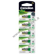 Batteria Camelion LR27A A27 MN27 for Remote Control confezione da 5