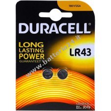 Duracell Piletta modello LR43 Blister doppio