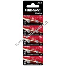 cellula a bottone Camelion LR66 / AG4 / G4 / LR626 / 177 / SR626W / GP77A / 377 confezione da 10