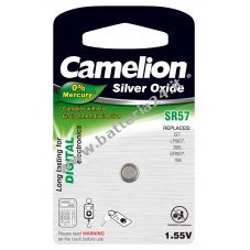 Camelion color argento  cellula a bottone in oxide  SR57 / R57W / G7 / LR927 / 395 / SR927 / 195 confezione singola