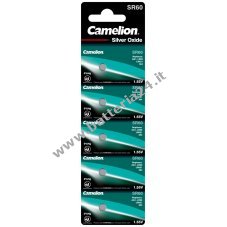 Camelion color argento  cellula a bottone in oxide  SR60 / SR60W / G1 / LR621 / 364 / SR621 / 164 confezione da 5