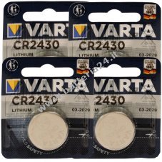4x Batteria a bottone al litio Varta Electronic CR2430 3V 1 blister