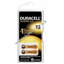 Duracell Pila per apparecchio acustico AE13 Blister da 6