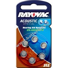 Rayovac Extra Advanced Pila per apparecchio acustico modello AE312 Blister da 6