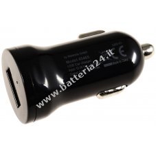 Adattatore per caricabatteria da viaggio 12 24V auf 1x USB 1000mA colore nero