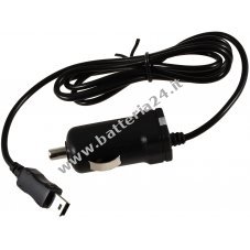 cavo caricabatteria per auto Powery per sistemi di navigazione con antenna TMC integrata 12 24V 12 24V su 1 mini USB 1000mA