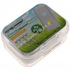 8x lame di ricambio per tosaerba robotizzati da YUKA 600 a YUKA 1500, viti incluse.