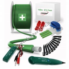 Kit di riparazione del filo di confine 150 m 2,7 mm   con tracciatore di rottura cavo 200 ganci 10 connettori 4 morsetti