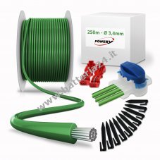 Kit di riparazione con 250 m di filo di delimitazione 3,4 mm 300 ganci, 10 connettori, 4 morsetti per tosaerba robotici