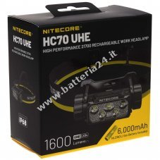 Lampada frontale Nitecore HC70 UHE NL2160, lampada frontale, USB C, max. 1600 lumen