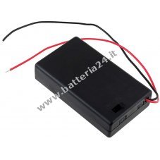 Portabatteria per 3 Micro batteria AAA con cavo di collegamento