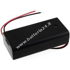 Batteriehalter per 2x Mignon/AA Batterien con Anschlusskabel