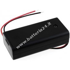 Batteriehalter per 2x Mignon/AA Batterien con Anschlusskabel